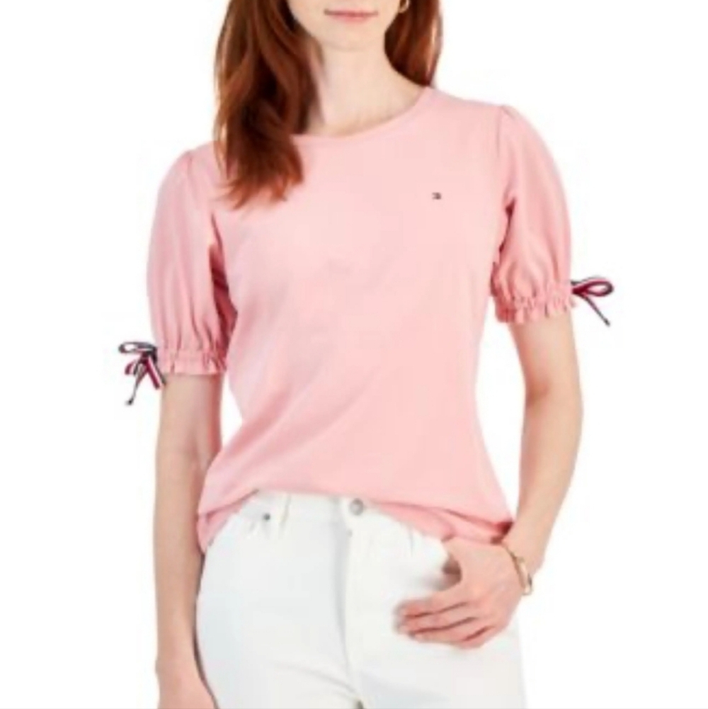 Tommy Hilfiger Puffed Short Sleeve Tee Ribbons